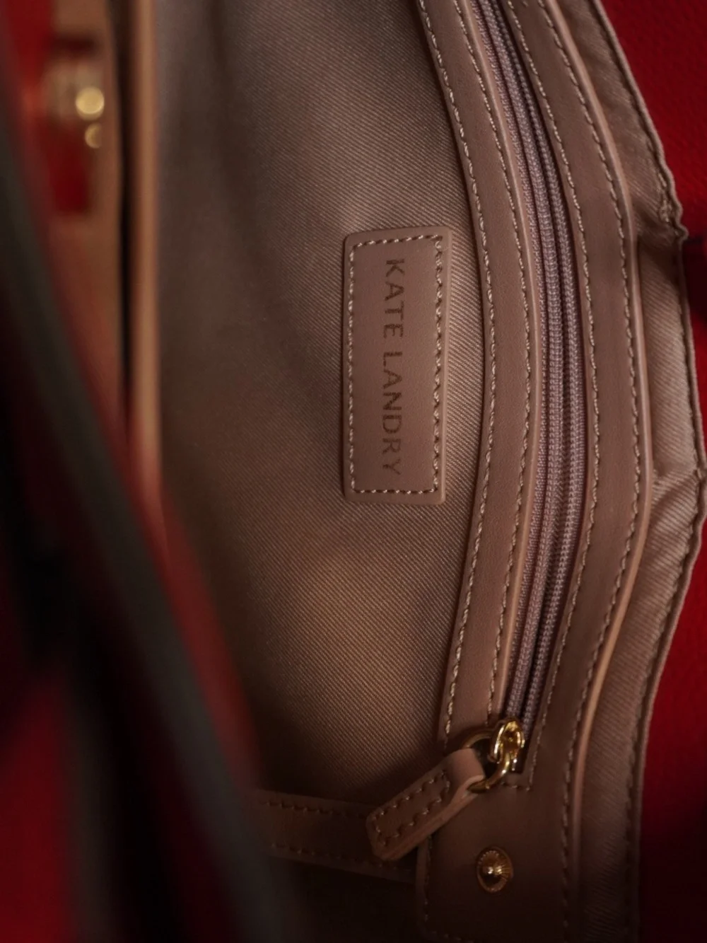 Kate Landry Red Faux Leather Satchel